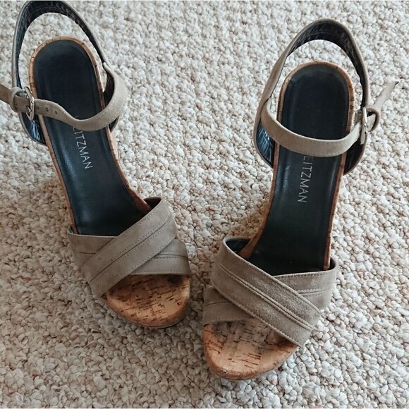 Stuart Weitzman Minky Wedge Sandal - Olive green size 6.5 - Picture 3 of 12